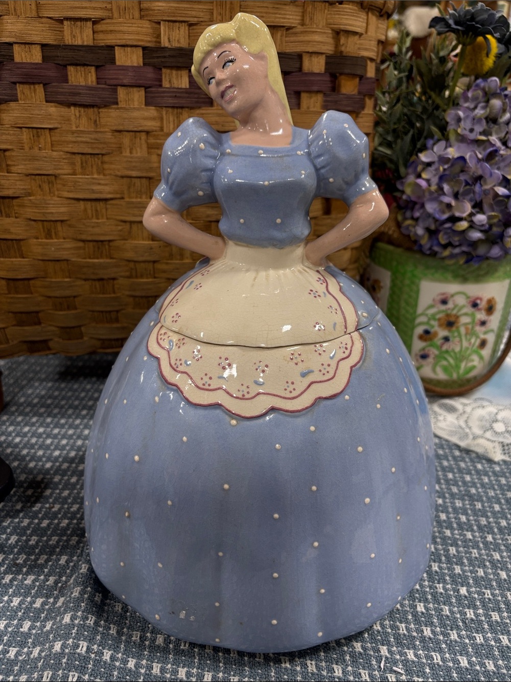 Metlox Poppytrail "Debutante" (or "Dana Debutante") cookie jar
